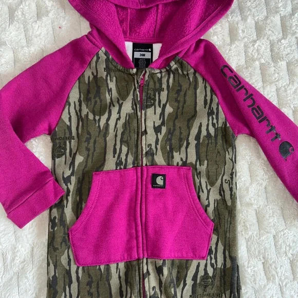 Carhartt Kids Camo and Pink Hooded Jumpsuit - Picture 2 of 7